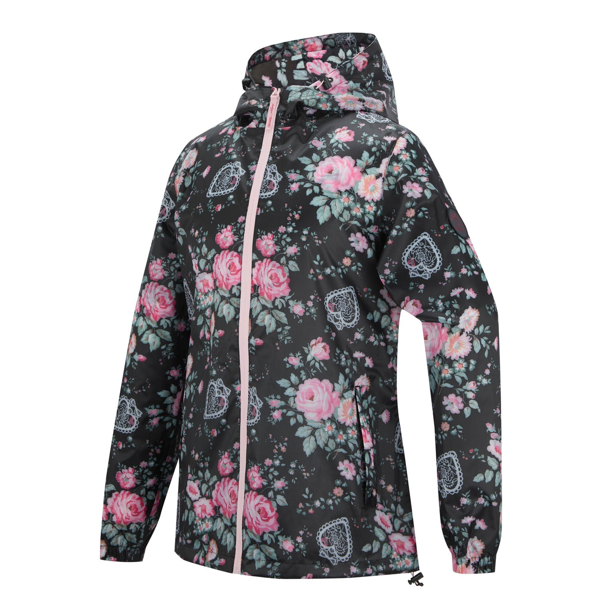 Black - Side - Regatta Womens-Ladies Cath Kidston Hackney Rose Waterproof Shell Jacket