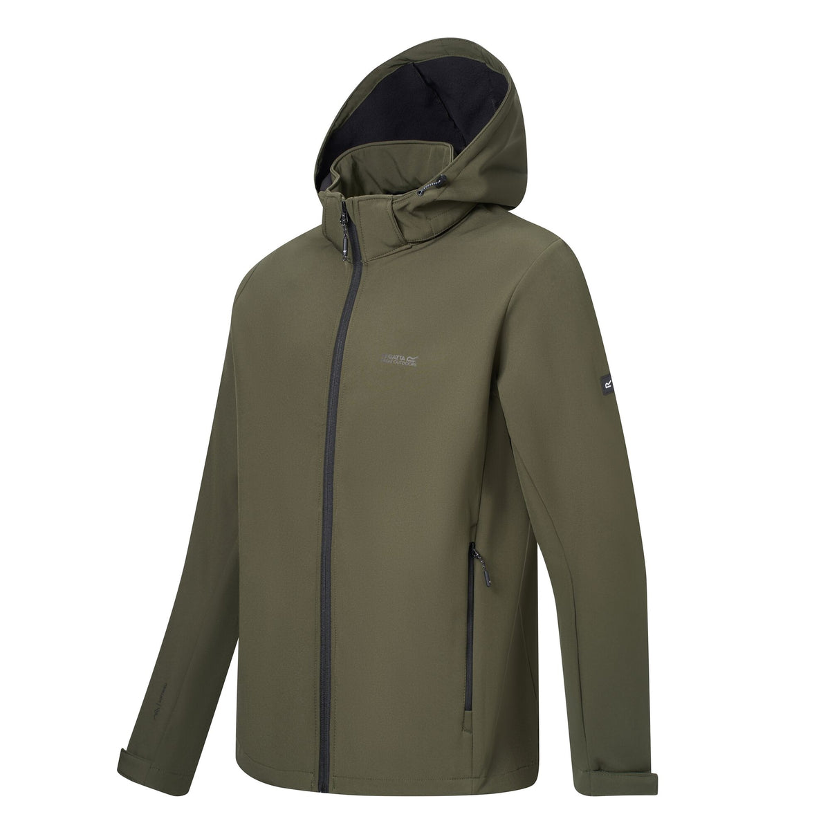 Dark Khaki - Side - Regatta Mens Denvo Wind Resistant Soft Shell Jacket