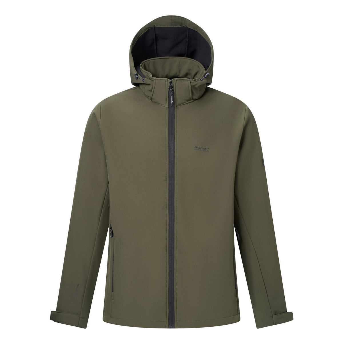 Dark Khaki - Front - Regatta Mens Denvo Wind Resistant Soft Shell Jacket