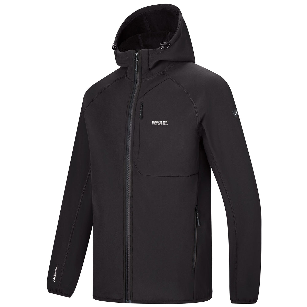 Black - Side - Regatta Mens Ossek Soft Shell Jacket
