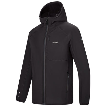Black - Side - Regatta Mens Ossek Soft Shell Jacket