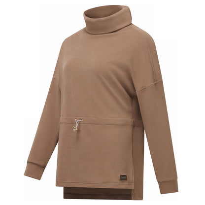 Mocha - Side - Regatta Womens-Ladies Roll Neck Pull Over Fleece