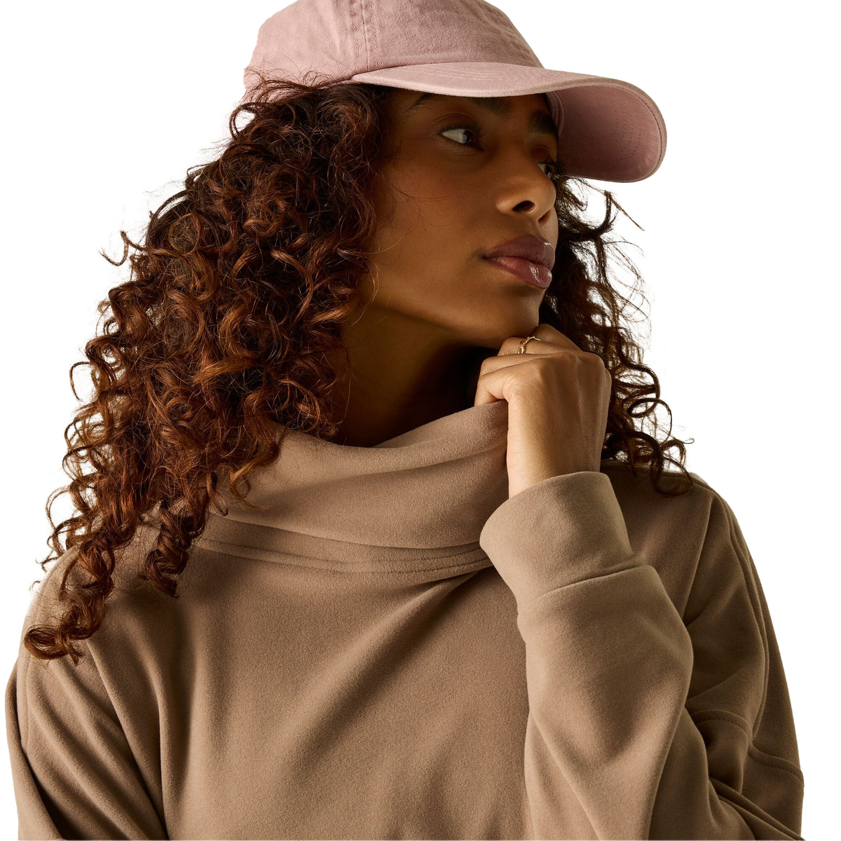 Mocha - Pack Shot - Regatta Womens-Ladies Roll Neck Pull Over Fleece