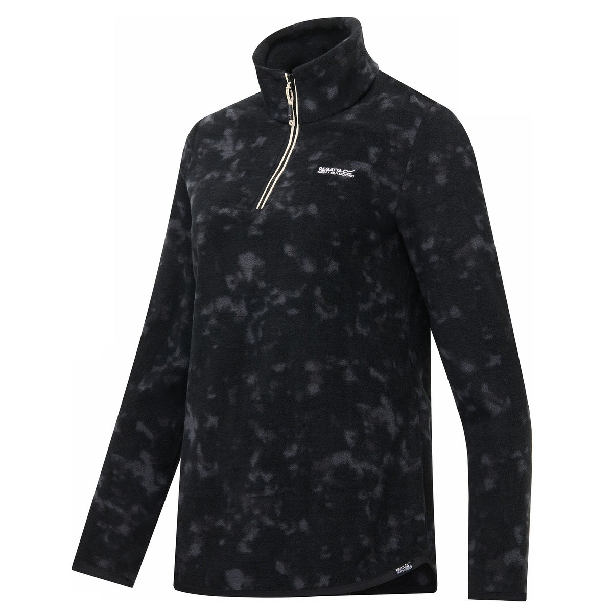 Black - Side - Regatta Womens-Ladies Margot Brush Stroke Quarter Zip Fleece