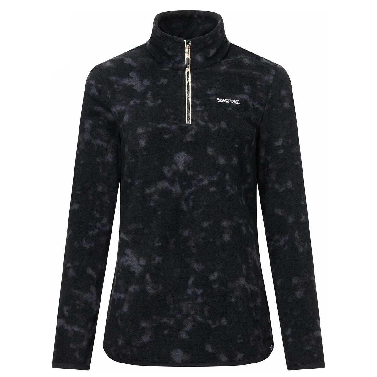 Black - Front - Regatta Womens-Ladies Margot Brush Stroke Quarter Zip Fleece