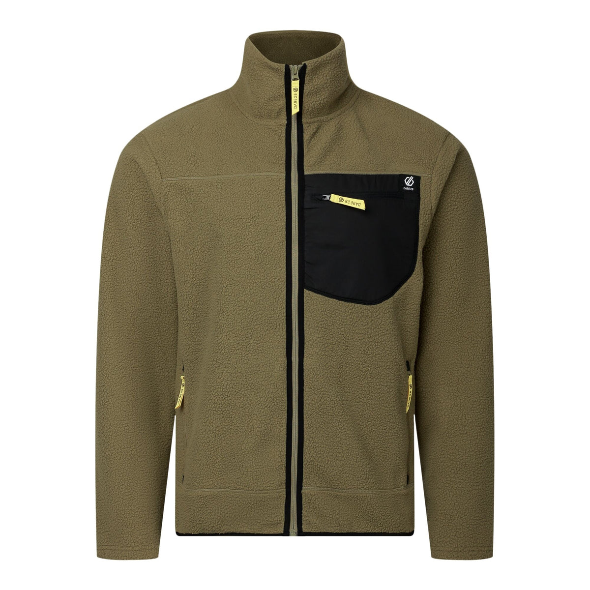 Martini Olive - Front - Dare 2B Mens Camber Shield Borg Fleece Jacket