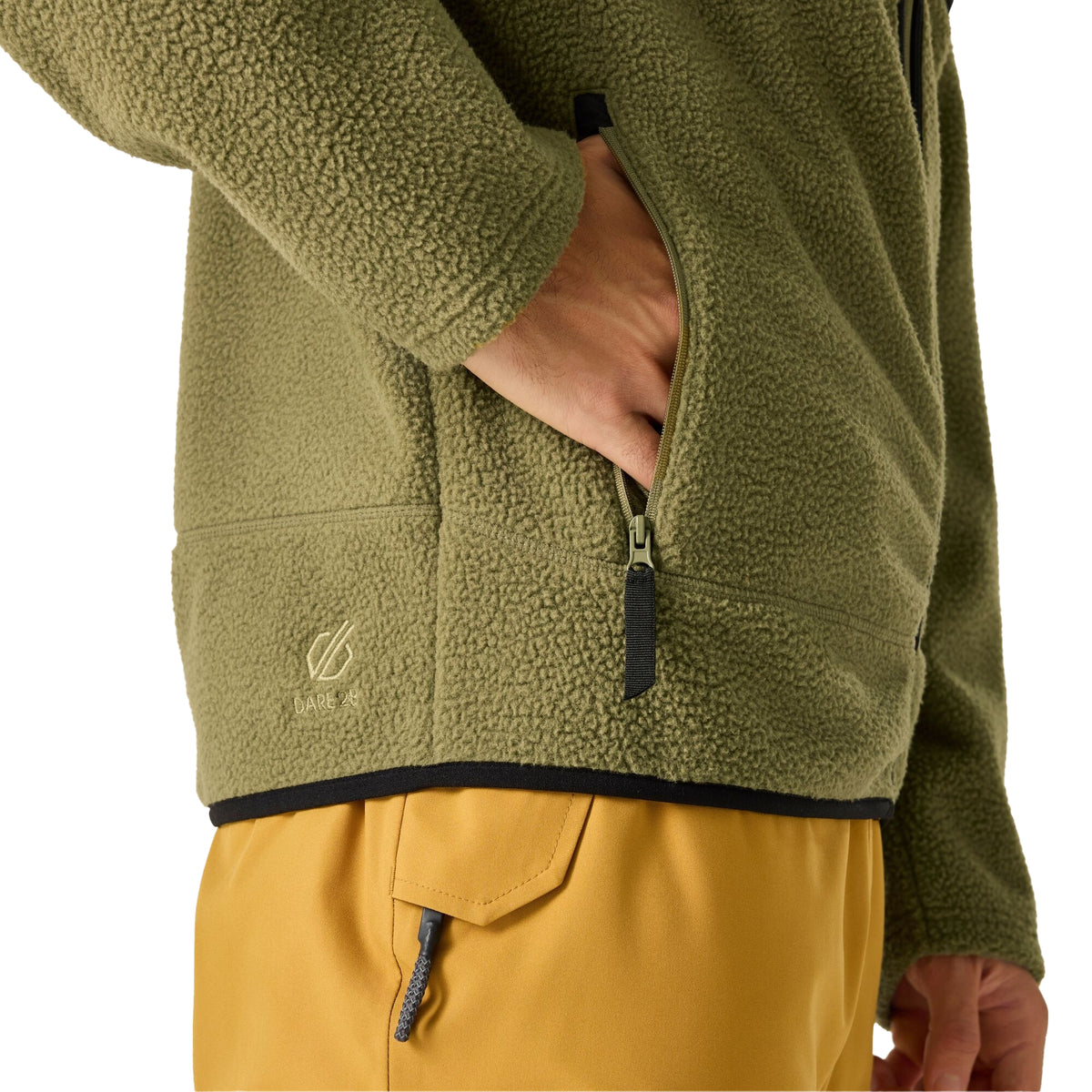 Martini Olive - Pack Shot - Dare 2B Mens Camber Shield Borg Fleece Jacket
