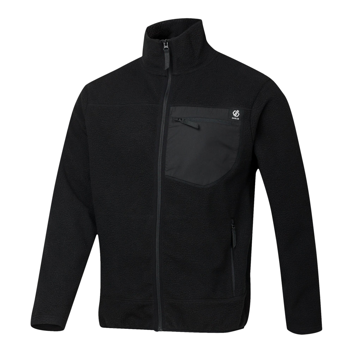 Black - Side - Dare 2B Mens Camber Shield Borg Fleece Jacket