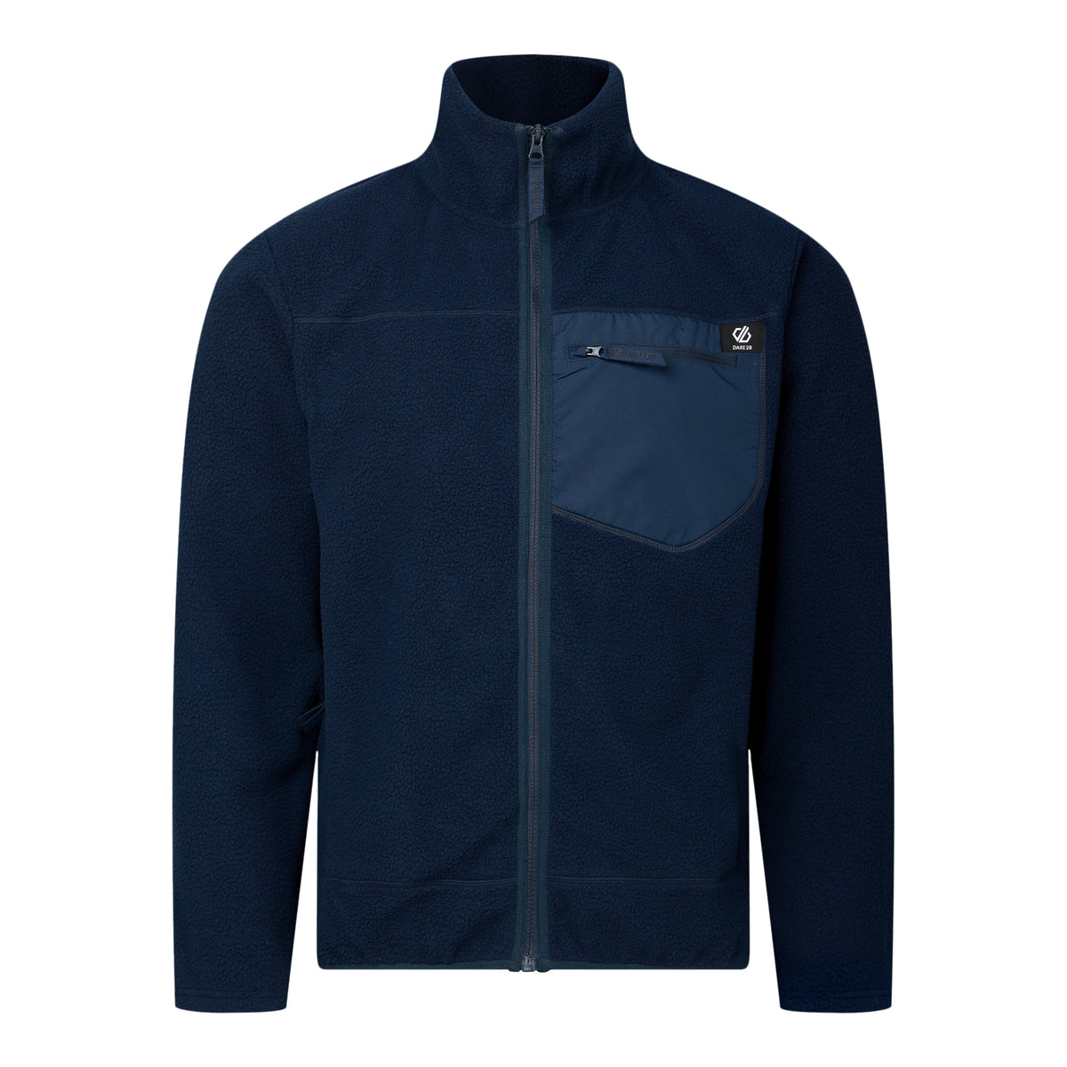 Navy - Front - Dare 2B Mens Camber Shield Borg Fleece Jacket
