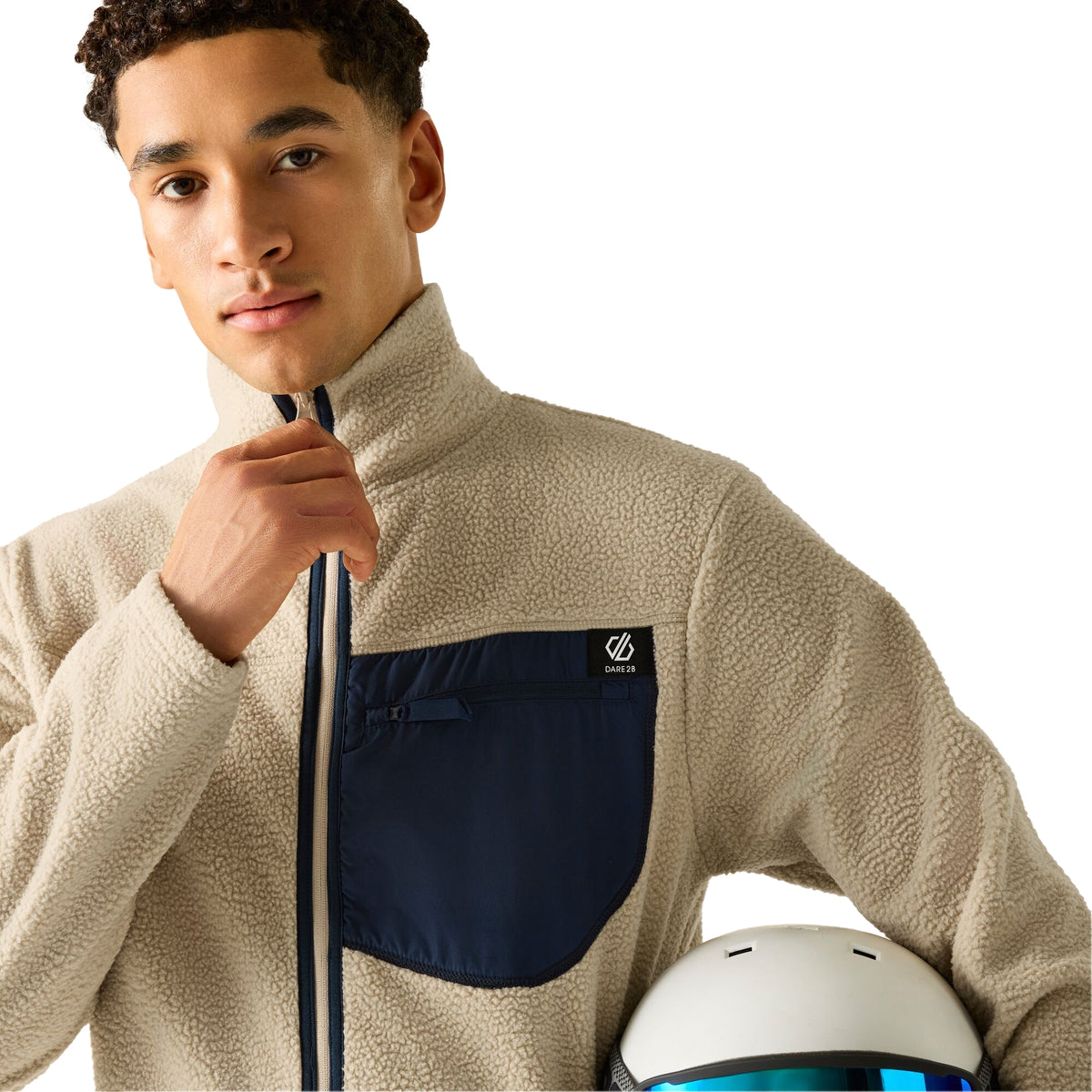 White Pepper - Pack Shot - Dare 2B Mens Camber Shield Borg Fleece Jacket