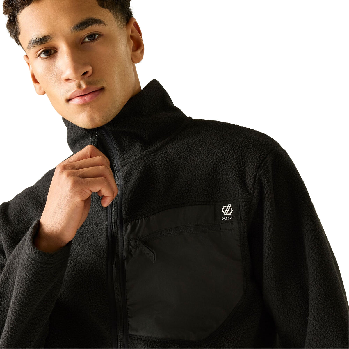 Black - Pack Shot - Dare 2B Mens Camber Shield Borg Fleece Jacket