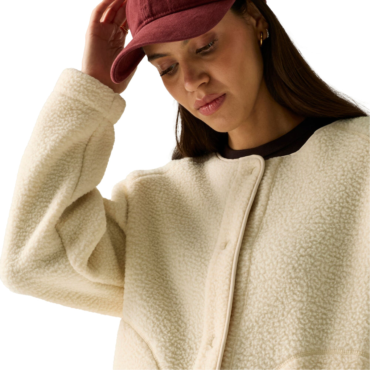 Light Vanilla - Pack Shot - Regatta Womens-Ladies Lea Borg Snap-Front Fleece