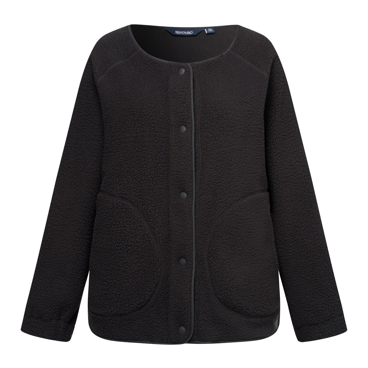 Black - Front - Regatta Womens-Ladies Lea Borg Snap-Front Fleece