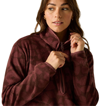 Dark Cherry - Pack Shot - Regatta Womens-Ladies Frankie Shadow Flower Half Zip Fleece