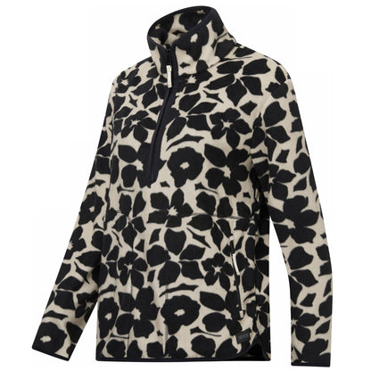 Black-White - Side - Regatta Womens-Ladies Frankie Shadow Flower Half Zip Fleece