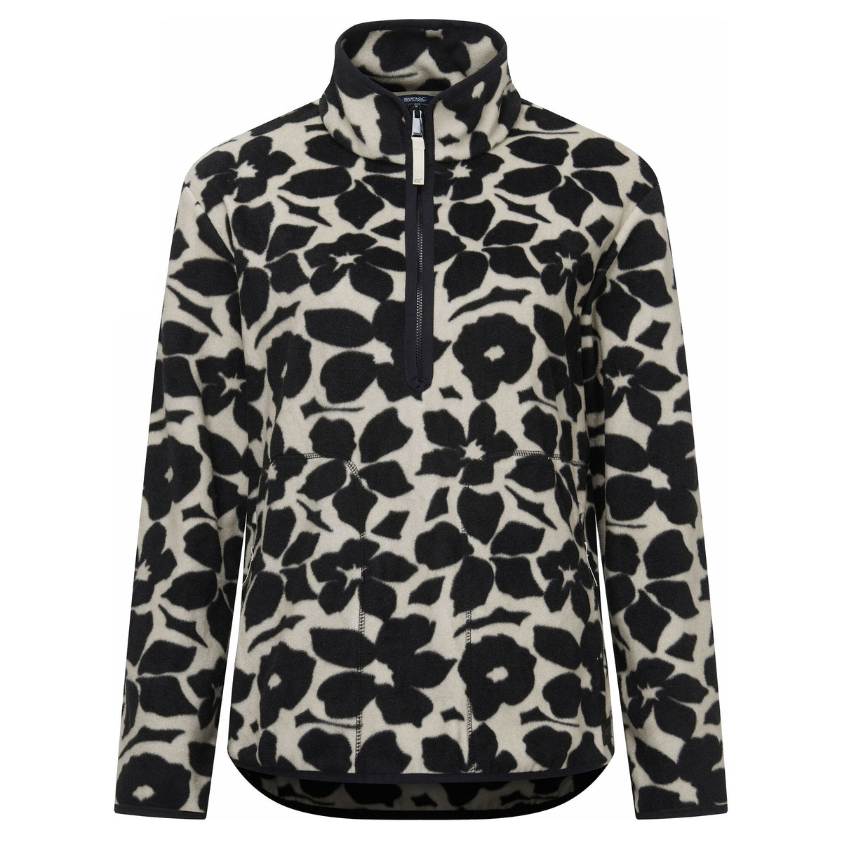 Black-White - Front - Regatta Womens-Ladies Frankie Shadow Flower Half Zip Fleece