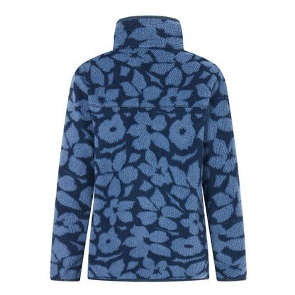 Navy - Back - Regatta Womens-Ladies Frankie Shadow Flower Borg Half Zip Fleece Jacket
