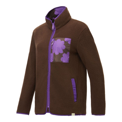 Chocolate Brown - Side - Regatta Womens-Ladies Orla Kiely Sun Daisy Borg Full Zip Fleece Jacket