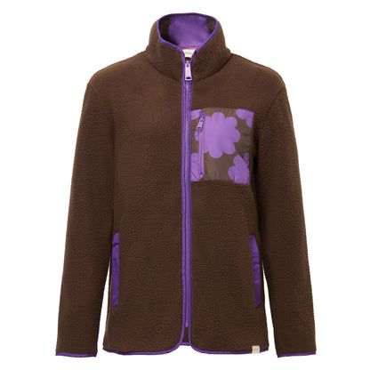 Chocolate Brown - Front - Regatta Womens-Ladies Orla Kiely Sun Daisy Borg Full Zip Fleece Jacket