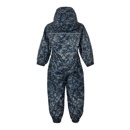 China Blue - Back - Regatta Great Outdoors Childrens Toddlers Puddle IV Waterproof Rainsuit