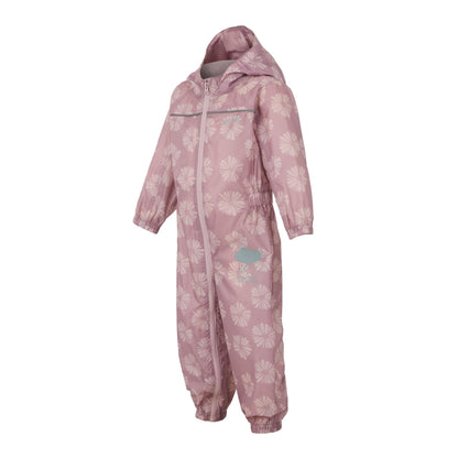Powder Lilac-Pink Haze - Side - Regatta Great Outdoors Childrens Toddlers Puddle IV Waterproof Rainsuit