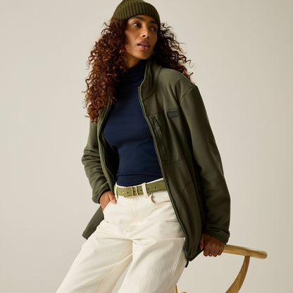 Dark Khaki - Close up - Regatta Womens-Ladies Frankie Full Zip Fleece