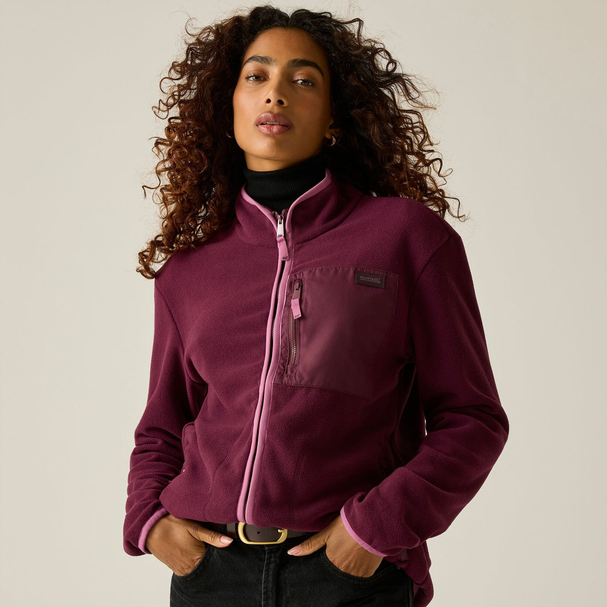 Fig-Violet - Close up - Regatta Womens-Ladies Frankie Full Zip Fleece