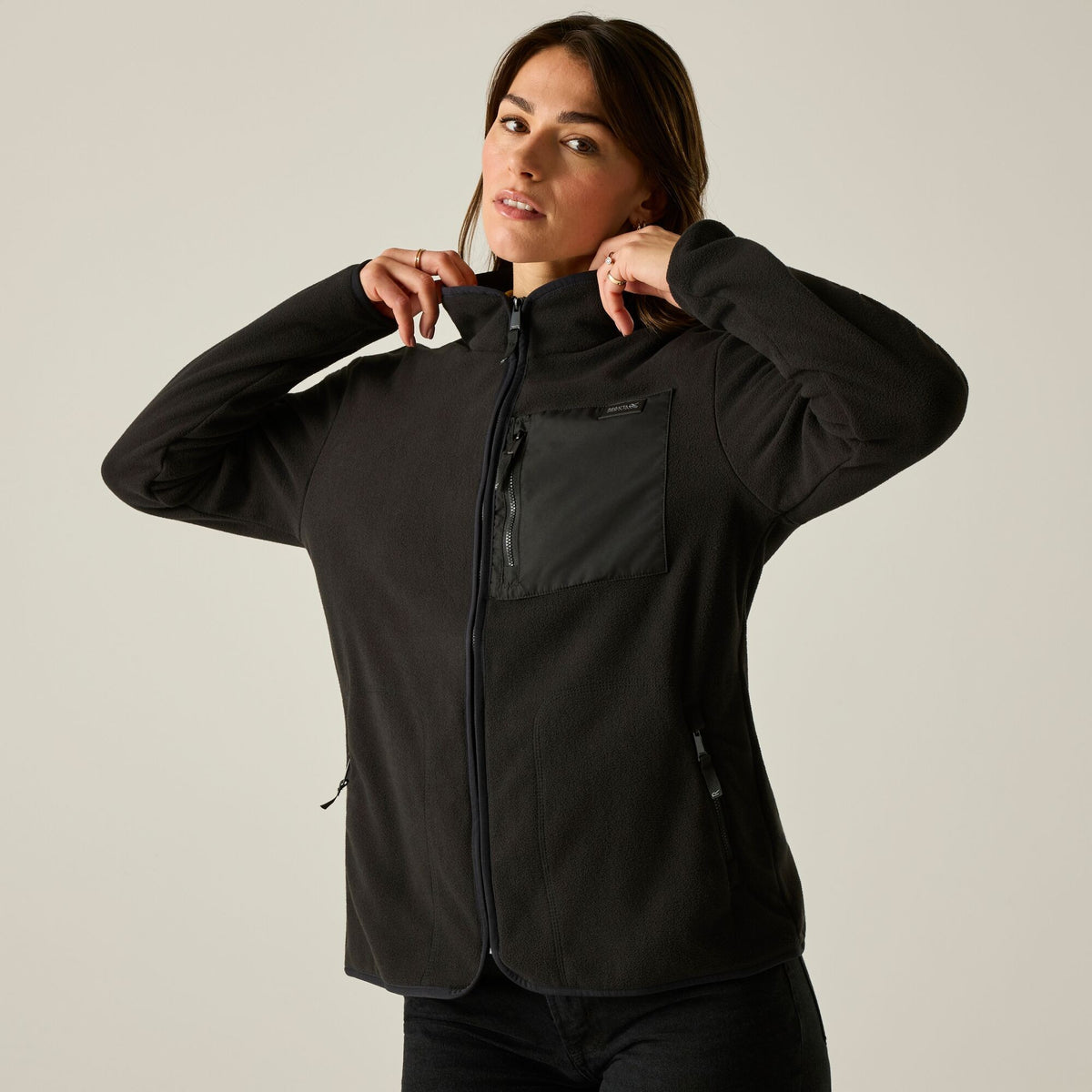 Black - Pack Shot - Regatta Womens-Ladies Frankie Full Zip Fleece