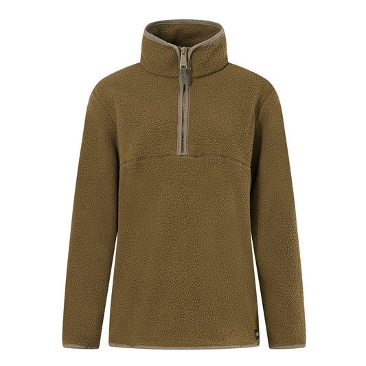Bark Green - Front - Regatta Womens-Ladies Frankie Borg Half Zip Fleece