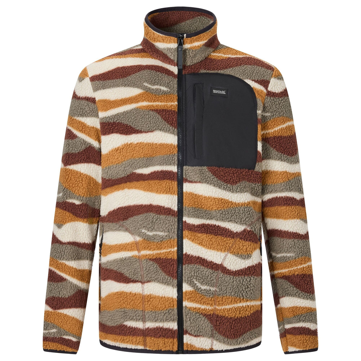 Coffee Grounds - Front - Regatta Mens Frankie Mountain Range Borg Full Zip Fleece Jacket