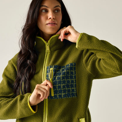 Fur Green - Pack Shot - Regatta Womens-Ladies Orla Kiely Ecclipse Borg Fleece Jacket