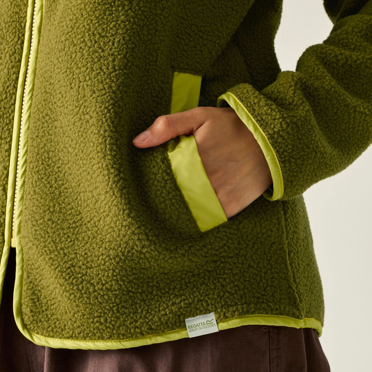 Fur Green - Close up - Regatta Womens-Ladies Orla Kiely Ecclipse Borg Fleece Jacket