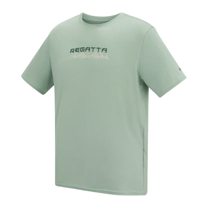 Glacier Green - Side - Regatta Mens Text Stretch T-Shirt