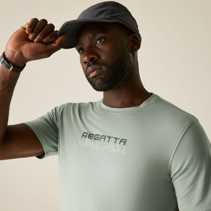 Glacier Green - Lifestyle - Regatta Mens Text Stretch T-Shirt