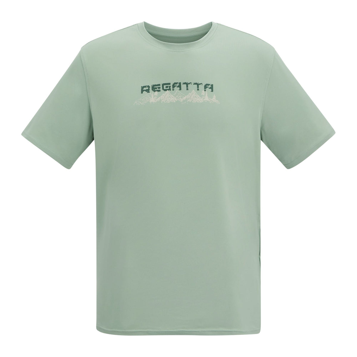 Glacier Green - Front - Regatta Mens Text Stretch T-Shirt