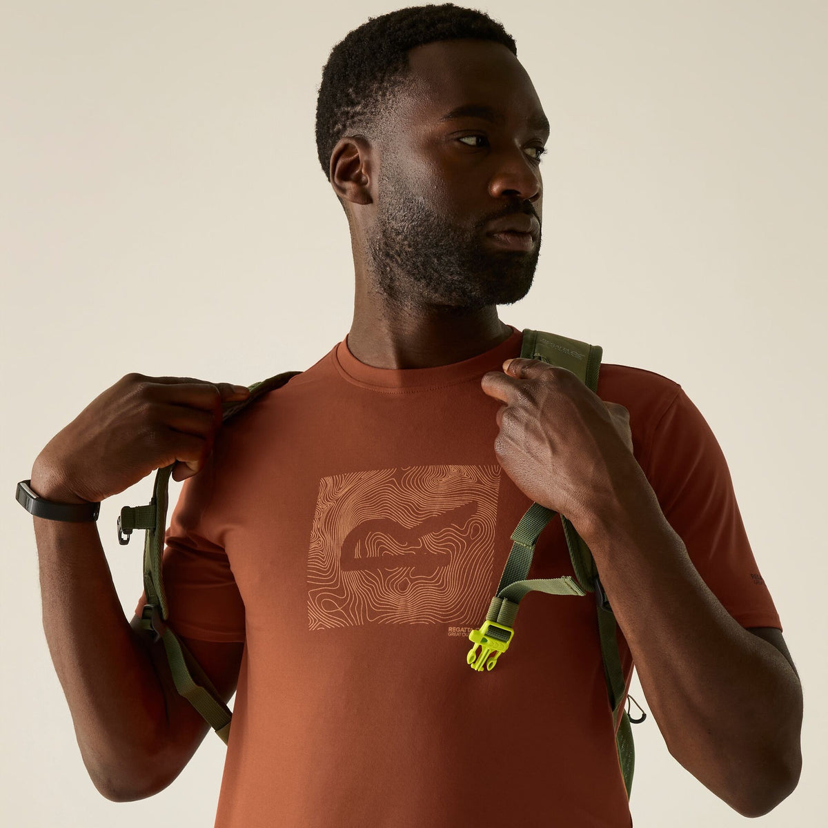 Rooibos Tea - Pack Shot - Regatta Mens Fingal Abstract Stretch Logo T-Shirt