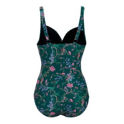 Green - Back - Regatta Womens-Ladies Cath Kidston Birds and Berries One Piece Swimsuit