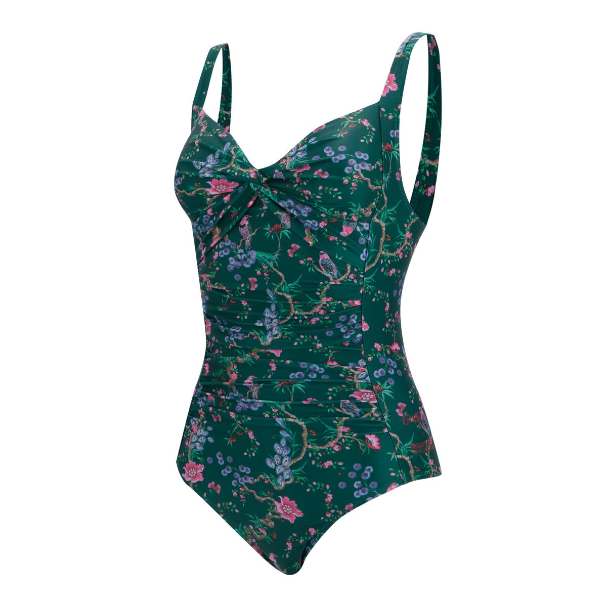 Green - Side - Regatta Womens-Ladies Cath Kidston Birds and Berries One Piece Swimsuit