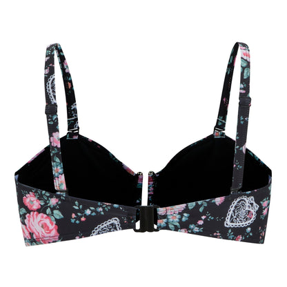 Black - Back - Regatta Womens-Ladies Cath Kidston Hackney Rose Bikini Top