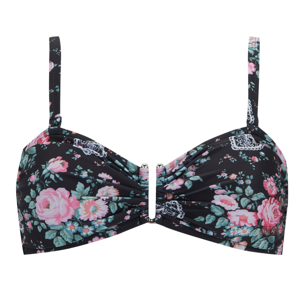 Black - Front - Regatta Womens-Ladies Cath Kidston Hackney Rose Bikini Top