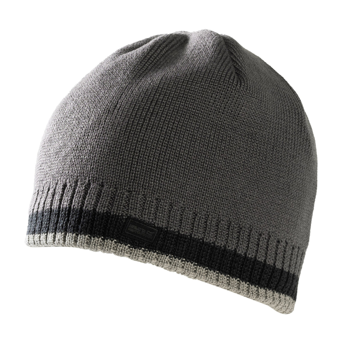Black-Dark Grey-Misty Grey - Front - Regatta Mens Balton IV Beanie