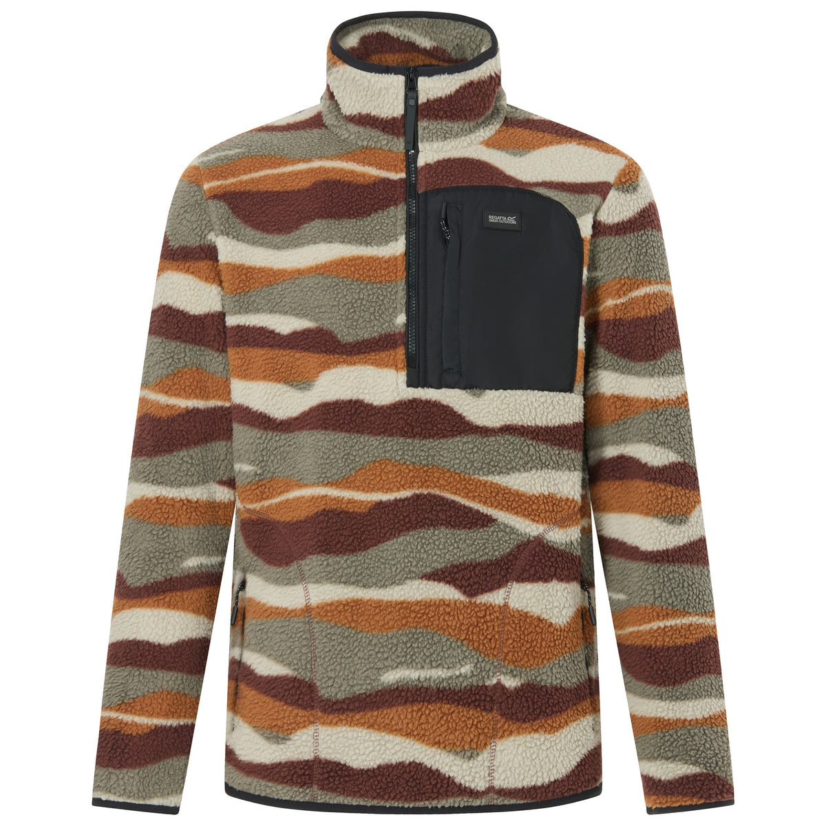 Coffee Grounds - Front - Regatta Mens Frankie Mountain Borg Fleece Top