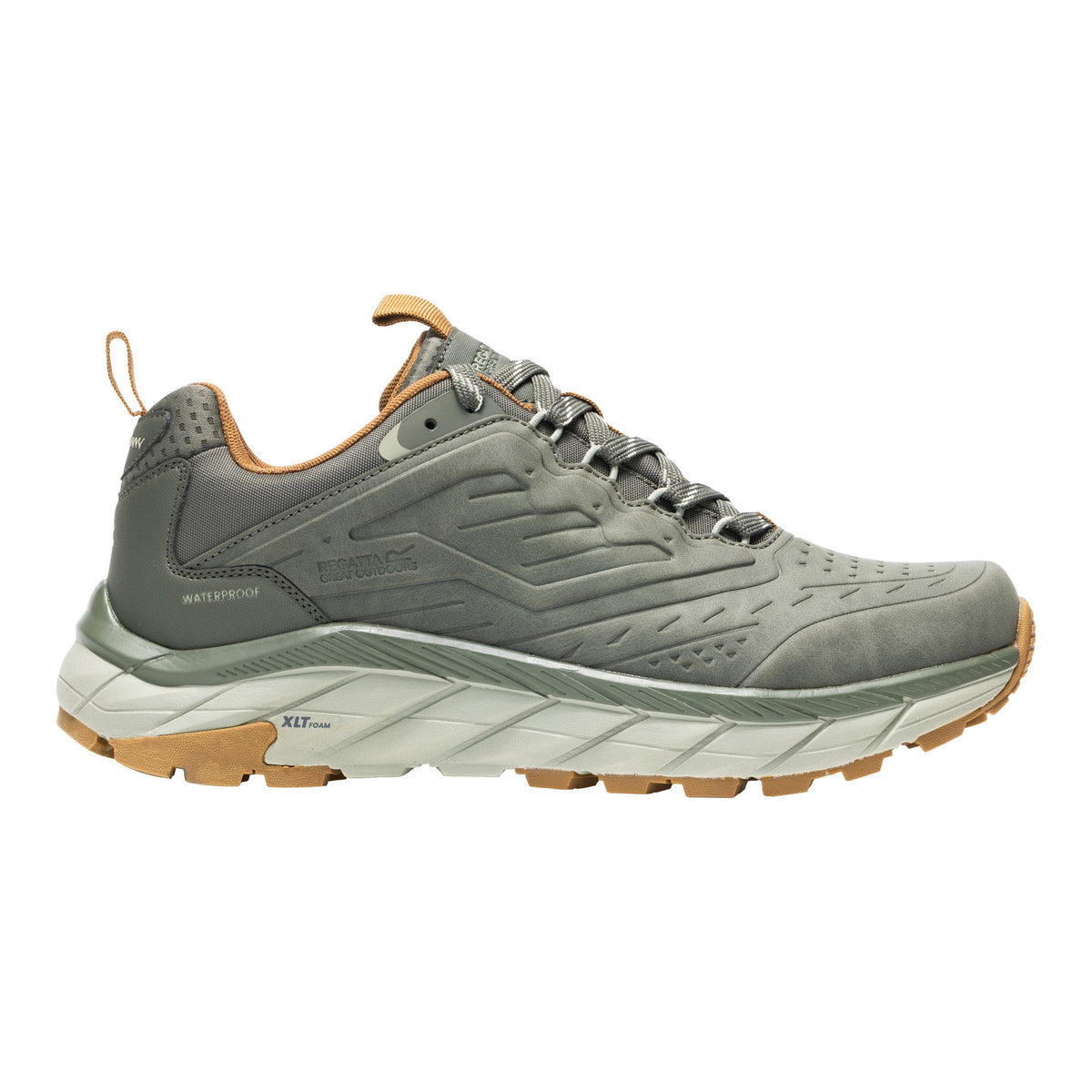 Smokey Olive-Rubber - Front - Regatta Mens Derino Trainers