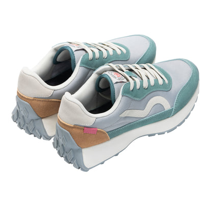 Grey-Ivy Moss - Back - Regatta Womens-Ladies Marine Heritage II Suede Trainers