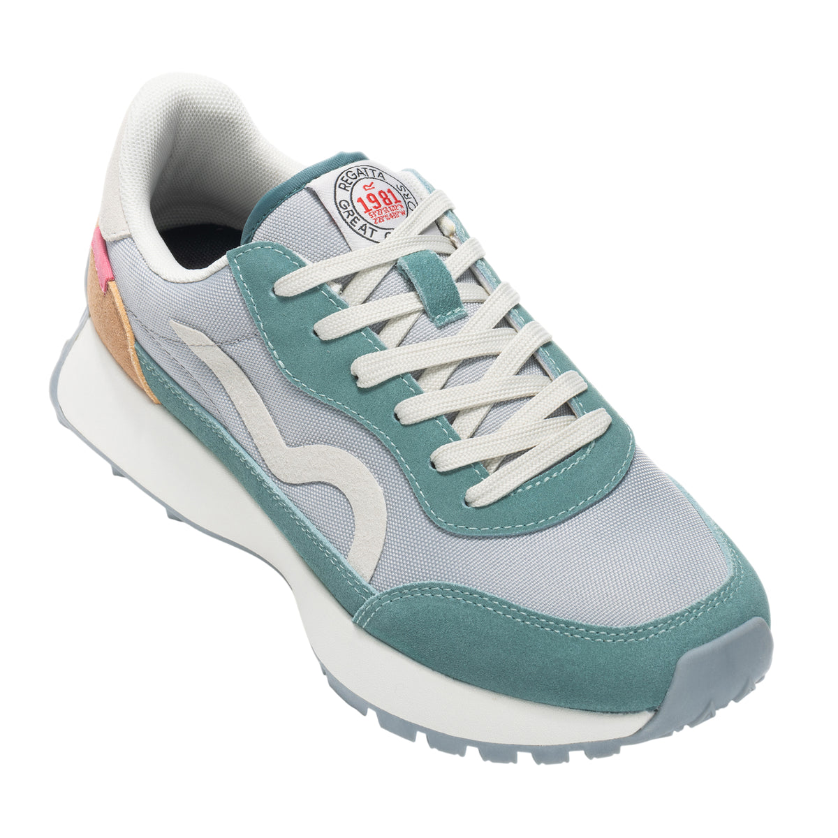 Grey-Ivy Moss - Close up - Regatta Womens-Ladies Marine Heritage II Suede Trainers