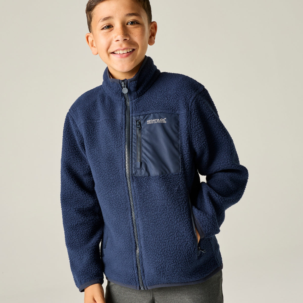 Navy - Lifestyle - Regatta Childrens-Kids Frankie Full Zip Fleece Jacket