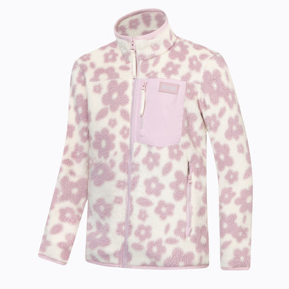 Light Vanilla - Side - Regatta Childrens-Kids Frankie Floral Full Zip Fleece Jacket