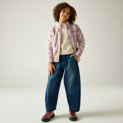 Light Vanilla - Lifestyle - Regatta Childrens-Kids Frankie Floral Full Zip Fleece Jacket