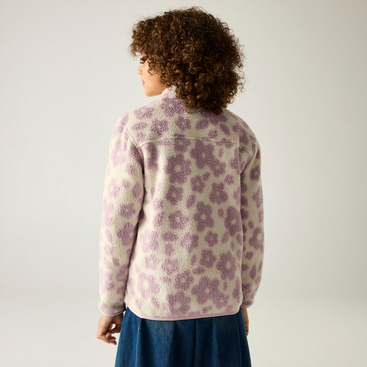 Light Vanilla - Close up - Regatta Childrens-Kids Frankie Floral Full Zip Fleece Jacket