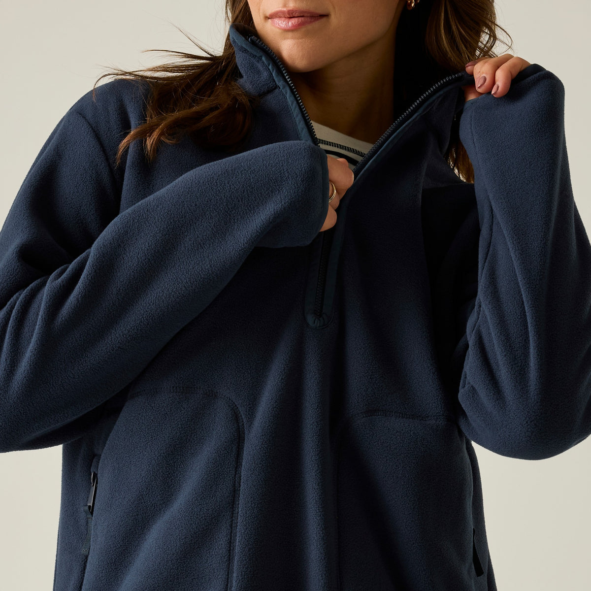 Navy - Pack Shot - Regatta Womens-Ladies Frankie Half Zip Fleece